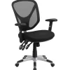 Flash Furniture Office Chairs<Sam Ergonomic Mesh Swivel Mid-Back Multifunction Task Office Chair, Black (GOWY89)