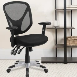 Flash Furniture Office Chairs<Sam Ergonomic Mesh Swivel Mid-Back Multifunction Task Office Chair, Black (GOWY89)