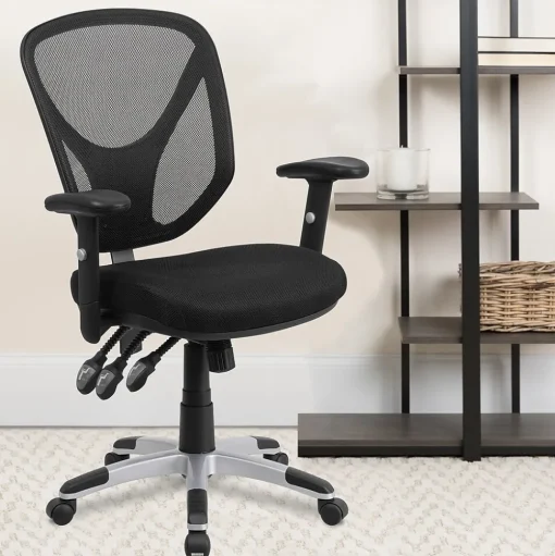 Flash Furniture Office Chairs<Sam Ergonomic Mesh Swivel Mid-Back Multifunction Task Office Chair, Black (GOWY89)