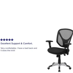 Flash Furniture Office Chairs<Sam Ergonomic Mesh Swivel Mid-Back Multifunction Task Office Chair, Black (GOWY89)
