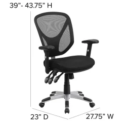 Flash Furniture Office Chairs<Sam Ergonomic Mesh Swivel Mid-Back Multifunction Task Office Chair, Black (GOWY89)