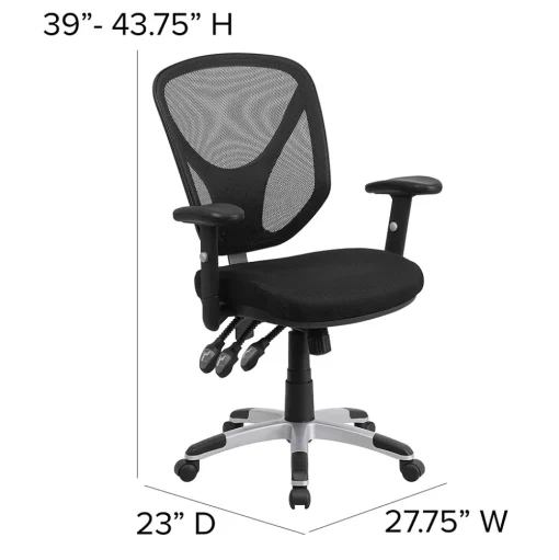 Flash Furniture Office Chairs<Sam Ergonomic Mesh Swivel Mid-Back Multifunction Task Office Chair, Black (GOWY89)
