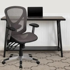 Flash Furniture Office Chairs<Sam Ergonomic Mesh Swivel Mid-Back Multifunction Executive Office Chair, Transparent Gray (GOWY1363)