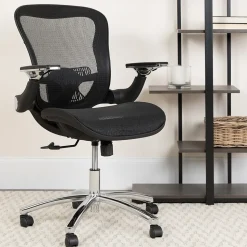 Flash Furniture Office Chairs<Sam Ergonomic Mesh Swivel Mid-Back Executive Office Chair, Transparent Black (GOWY87)