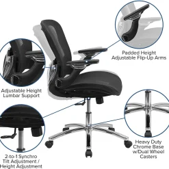 Flash Furniture Office Chairs<Sam Ergonomic Mesh Swivel Mid-Back Executive Office Chair, Transparent Black (GOWY87)