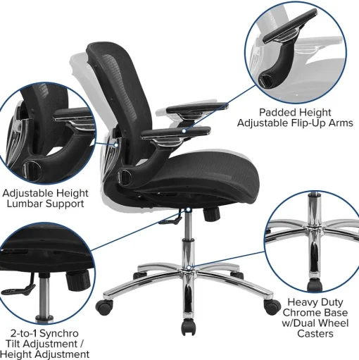 Flash Furniture Office Chairs<Sam Ergonomic Mesh Swivel Mid-Back Executive Office Chair, Transparent Black (GOWY87)