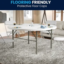 Flash Furniture Folding Tables<Scarborough Folding Table, 60.5" x 60.5", White (DAD154Z)