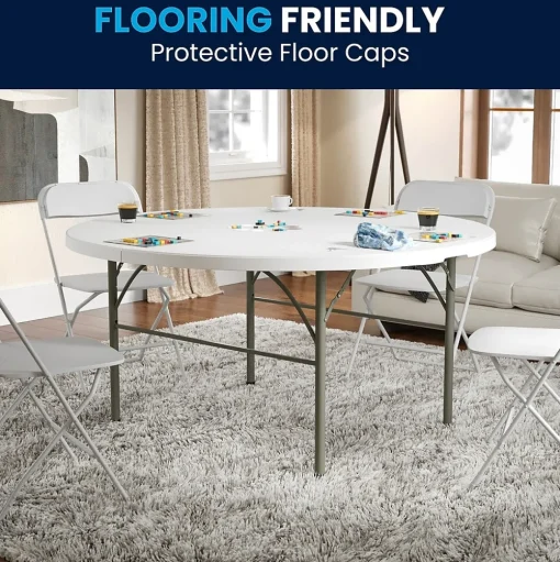 Flash Furniture Folding Tables<Scarborough Folding Table, 60.5" x 60.5", White (DAD154Z)