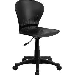Flash Furniture Office Chairs<Sorho Armless Plastic Swivel Mid-Back Task Office Chair, Black (RUTA103BK)