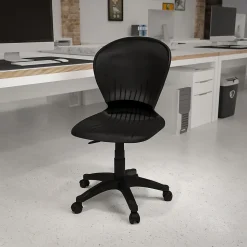 Flash Furniture Office Chairs<Sorho Armless Plastic Swivel Mid-Back Task Office Chair, Black (RUTA103BK)