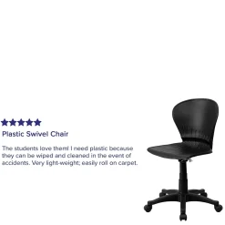 Flash Furniture Office Chairs<Sorho Armless Plastic Swivel Mid-Back Task Office Chair, Black (RUTA103BK)