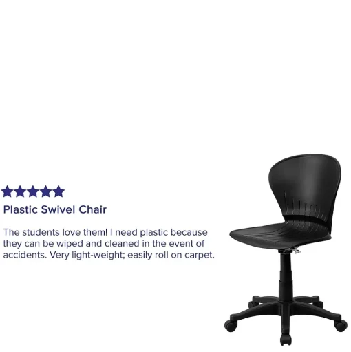 Flash Furniture Office Chairs<Sorho Armless Plastic Swivel Mid-Back Task Office Chair, Black (RUTA103BK)