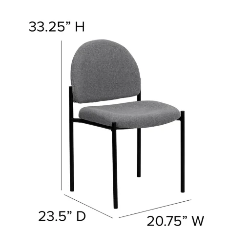 Flash Furniture Folding & Stacking<Tania Fabric Stackable Side Reception Chair, Gray (BT5151GY)