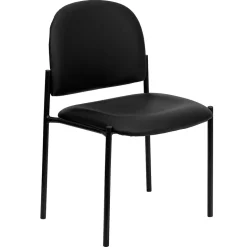 Flash Furniture Folding & Stacking<Tania Vinyl Stackable Side Reception Chair, Black (BT5151VINYL)