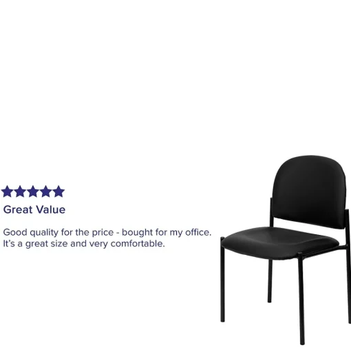 Flash Furniture Folding & Stacking<Tania Vinyl Stackable Side Reception Chair, Black (BT5151VINYL)