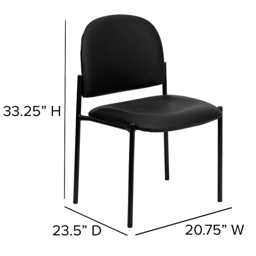 Flash Furniture Folding & Stacking<Tania Vinyl Stackable Side Reception Chair, Black (BT5151VINYL)