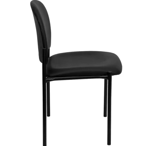 Flash Furniture Folding & Stacking<Tania Vinyl Stackable Side Reception Chair, Black (BT5151VINYL)