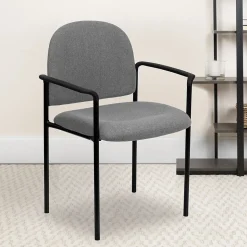 Flash Furniture Folding & Stacking<Tiffany Fabric Stackable Side Reception Chair with Arms, Gray (BT5161GY)