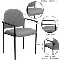 Flash Furniture Folding & Stacking<Tiffany Fabric Stackable Side Reception Chair with Arms, Gray (BT5161GY)