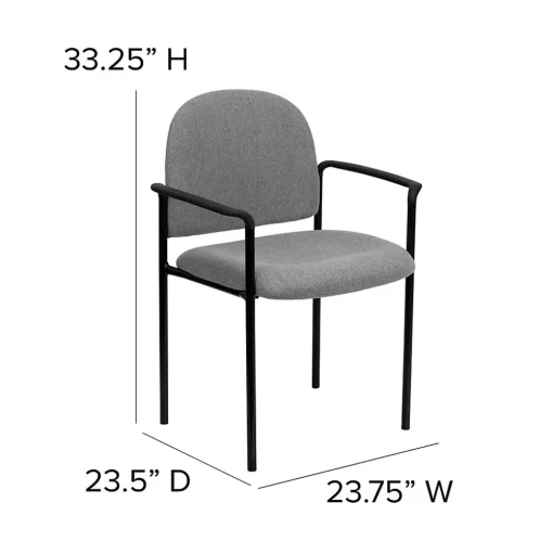 Flash Furniture Folding & Stacking<Tiffany Fabric Stackable Side Reception Chair with Arms, Gray (BT5161GY)