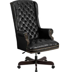 Flash Furniture Office Chairs<Turner Ergonomic LeatherSoft Swivel High Back Fully Tufted Executive Office Chair, Black (CI360BK)