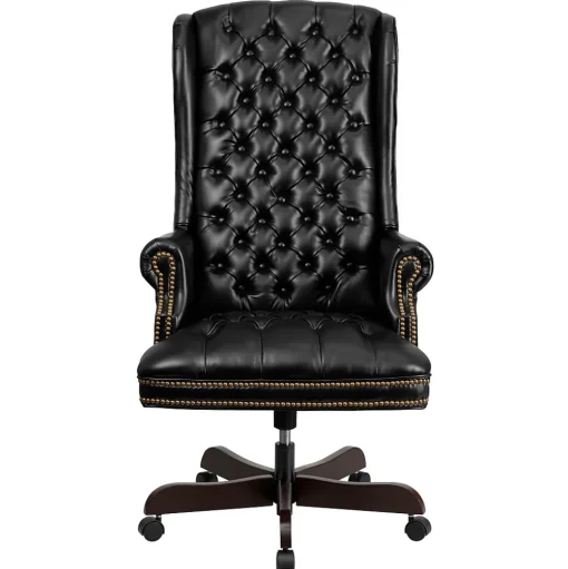 Flash Furniture Office Chairs<Turner Ergonomic LeatherSoft Swivel High Back Fully Tufted Executive Office Chair, Black (CI360BK)