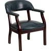 Flash Furniture Office Chairs<Vinyl Mid Back Luxurious Conference Chair, Navy
