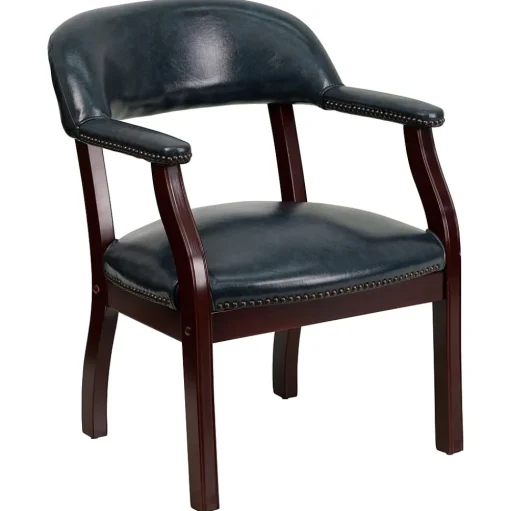 Flash Furniture Office Chairs<Vinyl Mid Back Luxurious Conference Chair, Navy
