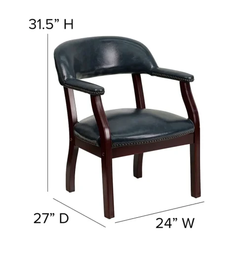 Flash Furniture Office Chairs<Vinyl Mid Back Luxurious Conference Chair, Navy