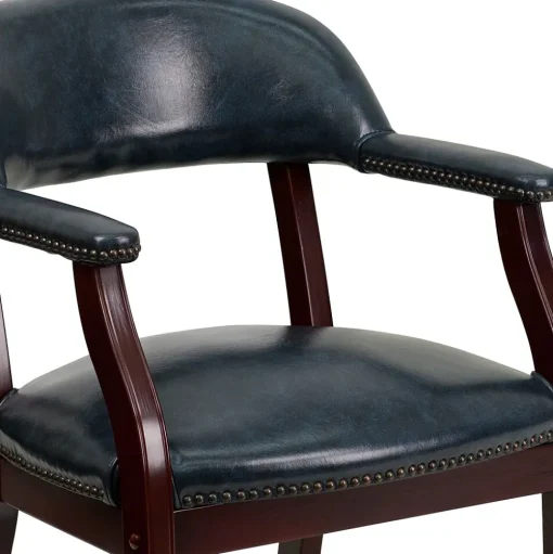 Flash Furniture Office Chairs<Vinyl Mid Back Luxurious Conference Chair, Navy