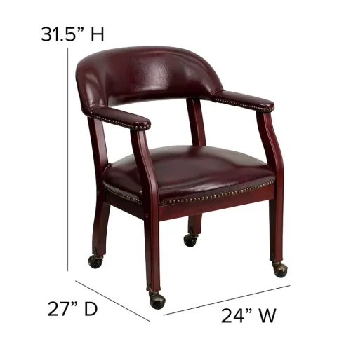 Flash Furniture Office Chairs<Vinyl Mid Back Luxurious Conference Chair With Casters, Oxblood