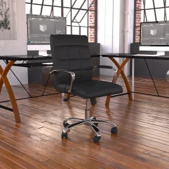 Flash Furniture Office Chairs<Vivian Vinyl Swivel Mid-Back Executive Office Chair, Black (GO2240BK)