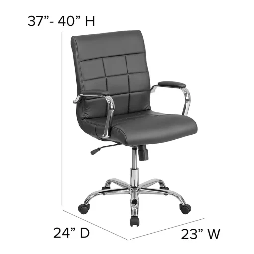 Flash Furniture Office Chairs<Vivian Vinyl Swivel Mid-Back Executive Office Chair, Black (GO2240BK)