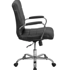 Flash Furniture Office Chairs<Vivian Vinyl Swivel Mid-Back Executive Office Chair, Black (GO2240BK)