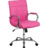 Flash Furniture Office Chairs<Vivian Vinyl Swivel Mid-Back Executive Office Chair, Pink (GO2240PK)