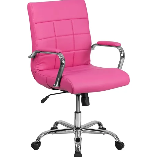 Flash Furniture Office Chairs<Vivian Vinyl Swivel Mid-Back Executive Office Chair, Pink (GO2240PK)