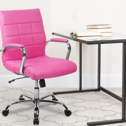 Flash Furniture Office Chairs<Vivian Vinyl Swivel Mid-Back Executive Office Chair, Pink (GO2240PK)