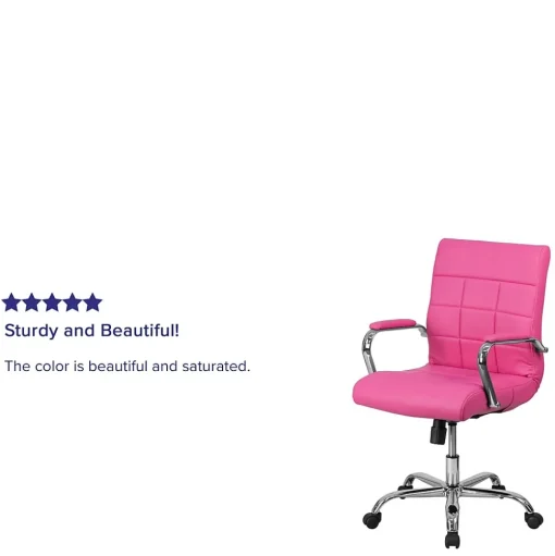 Flash Furniture Office Chairs<Vivian Vinyl Swivel Mid-Back Executive Office Chair, Pink (GO2240PK)