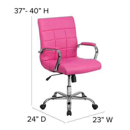 Flash Furniture Office Chairs<Vivian Vinyl Swivel Mid-Back Executive Office Chair, Pink (GO2240PK)