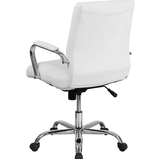 Flash Furniture Office Chairs<Whitney Ergonomic LeatherSoft Swivel Mid-Back Executive Office Chair, White/Chrome (GO2286MWH)