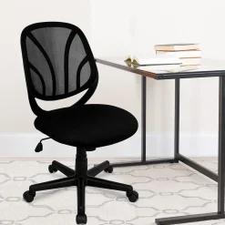 Flash Furniture Office Chairs<Y-GO Office Armless Ergonomic Mesh Swivel Mid-Back Task Office Chair, Black (GOWY05)