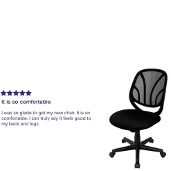 Flash Furniture Office Chairs<Y-GO Office Armless Ergonomic Mesh Swivel Mid-Back Task Office Chair, Black (GOWY05)