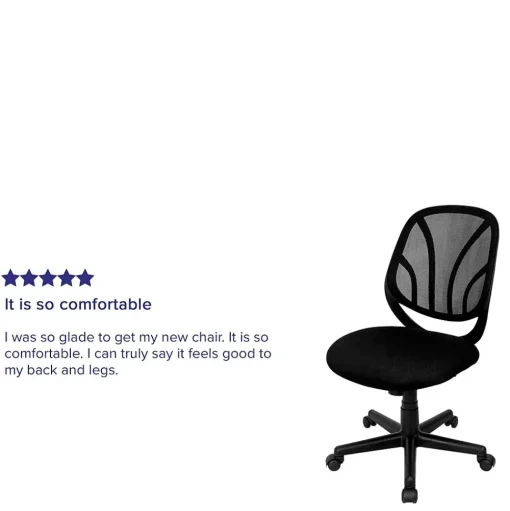 Flash Furniture Office Chairs<Y-GO Office Armless Ergonomic Mesh Swivel Mid-Back Task Office Chair, Black (GOWY05)