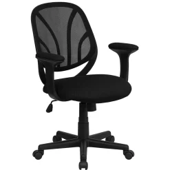 Flash Furniture Office Chairs<Y-GO Office Ergonomic Mesh Swivel Mid-Back Task Office Chair, Black (GOWY05A)