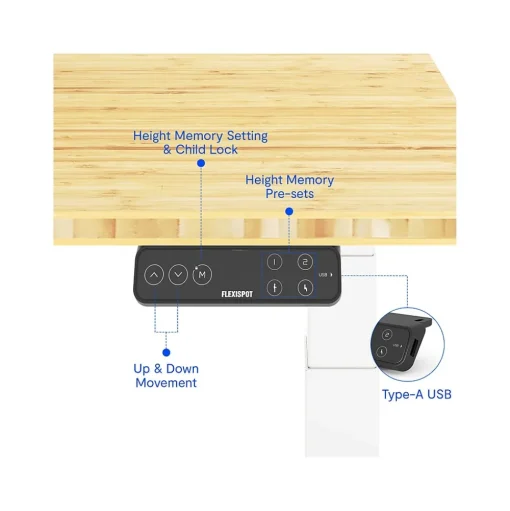 FlexiSpot Standing Desks<E7 Pro 72"W Electric Adjustable Standing Desk, (E7WPRO7230-LBZB)