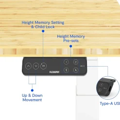FlexiSpot Standing Desks<E7 Pro 78"W Electric Adjustable Standing Desk, (E7WPRO7830LBZB)