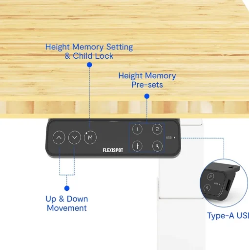 FlexiSpot Standing Desks<E7 Pro 78"W Electric Adjustable Standing Desk, (E7WPRO7830LBZB)