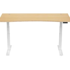 FlexiSpot Standing Desks<E7 72"W Electric Adjustable Bamboo Top Standing Desk, White (E7WCR7230LBZB)