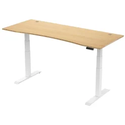 FlexiSpot Standing Desks<E7 72"W Electric Adjustable Bamboo Top Standing Desk, White (E7WCR7230LBZB)