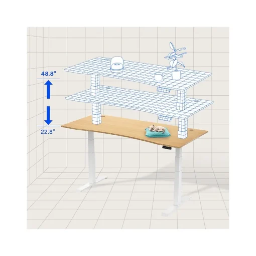 FlexiSpot Standing Desks<E7 72"W Electric Adjustable Bamboo Top Standing Desk, White (E7WCR7230LBZB)